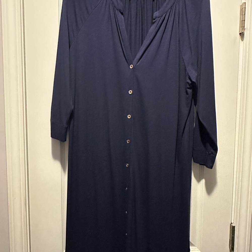 Lilly Pulitzer Navy Button-Front Dress